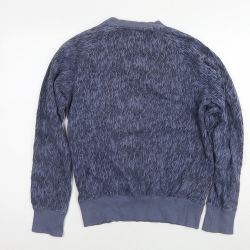 Realm & Empire Mens Blue Geometric Cotton Pullover Hoodie Size S