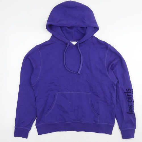 Less Girls Less Boys Womens Purple Cotton Pullover Hoodie Size L Pullover - Logo