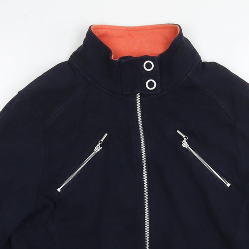 Maine Womens Blue Cotton Full Zip Hoodie Size 14 Zip