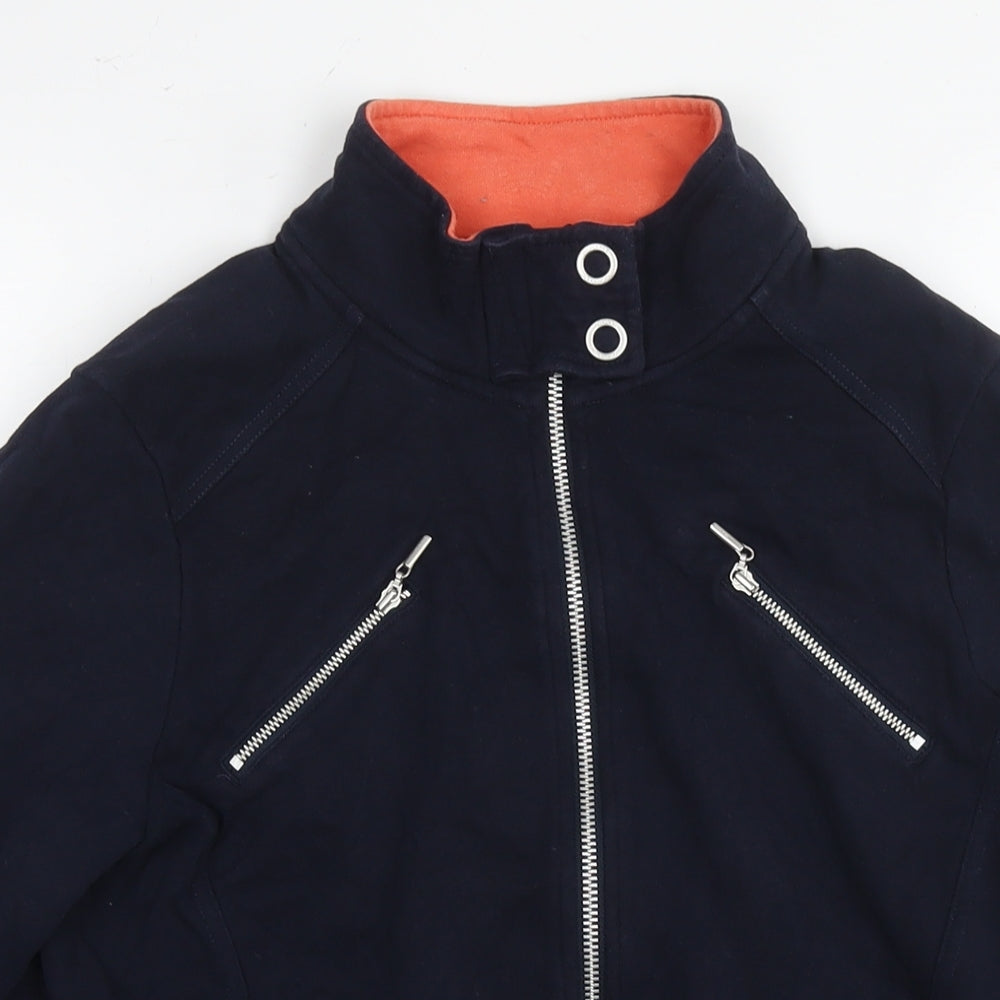 Maine Womens Blue Cotton Full Zip Hoodie Size 14 Zip