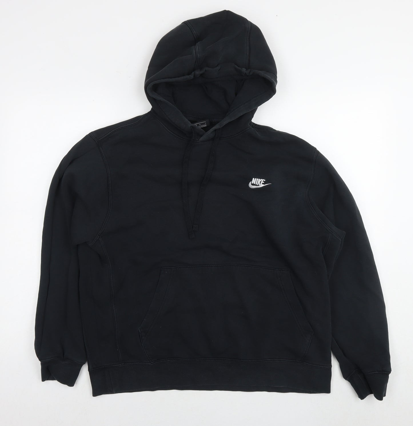 Nike Womens Black Cotton Pullover Hoodie Size L Pullover
