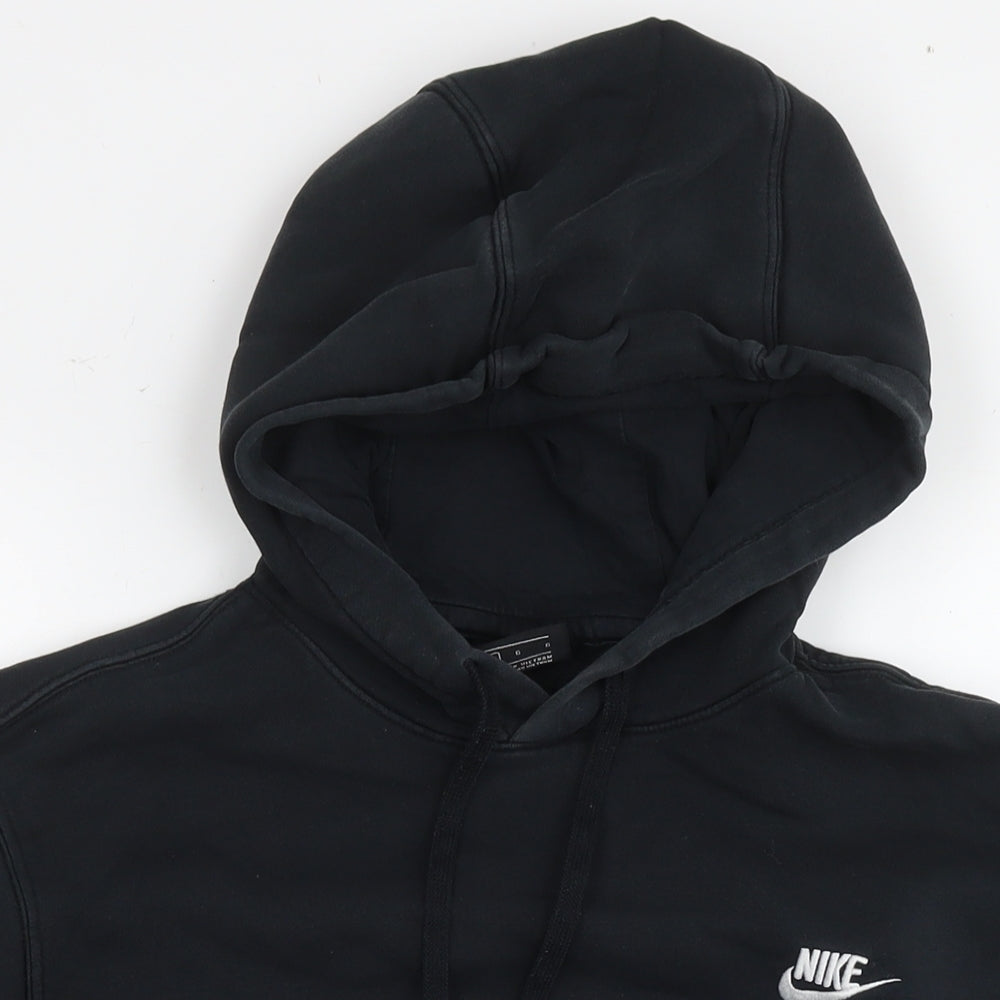 Nike Womens Black Cotton Pullover Hoodie Size L Pullover