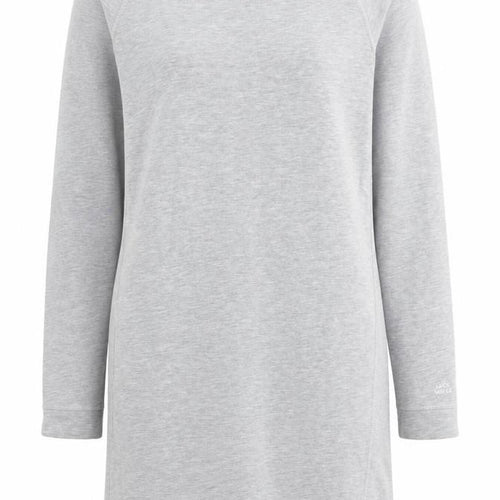Jack Wills Womens Grey Cotton Jumper Dress Size 10 Round Neck Pullover - Logo
