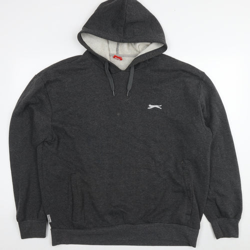 Slazenger Mens Grey Polyester Pullover Hoodie Size XL