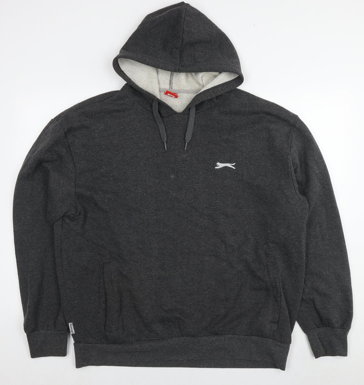 Slazenger Mens Grey Polyester Pullover Hoodie Size XL