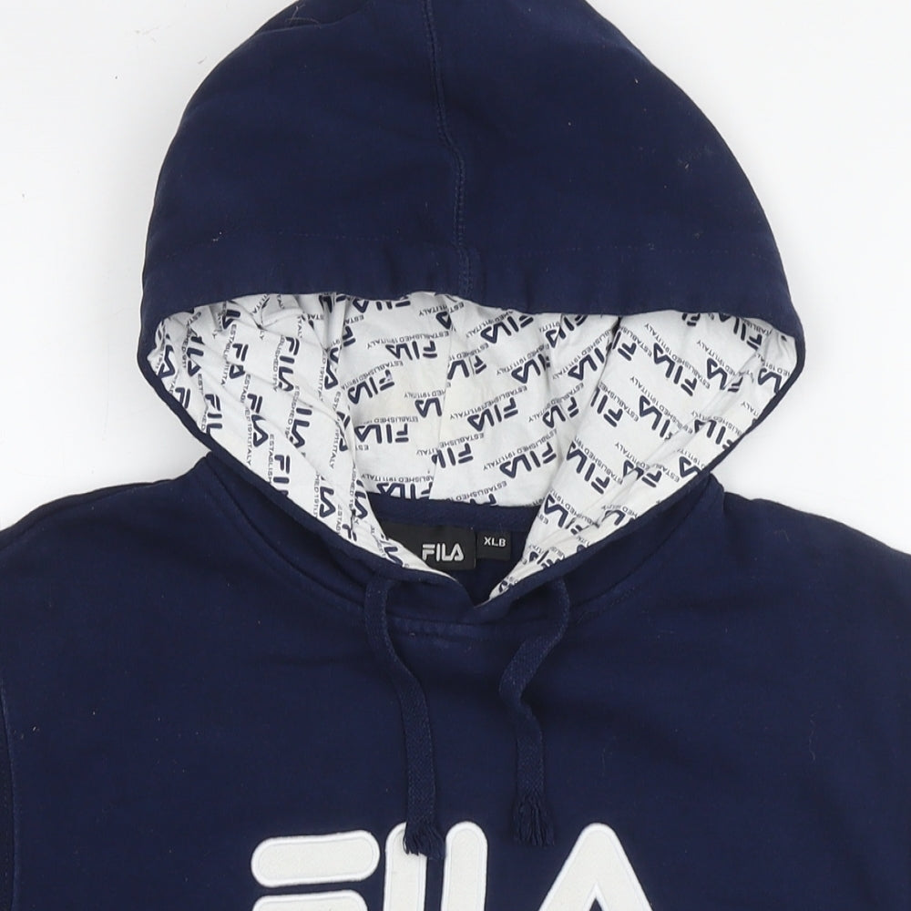 FILA Boys Blue Cotton Pullover Hoodie Size XL Pullover - Logo Italy