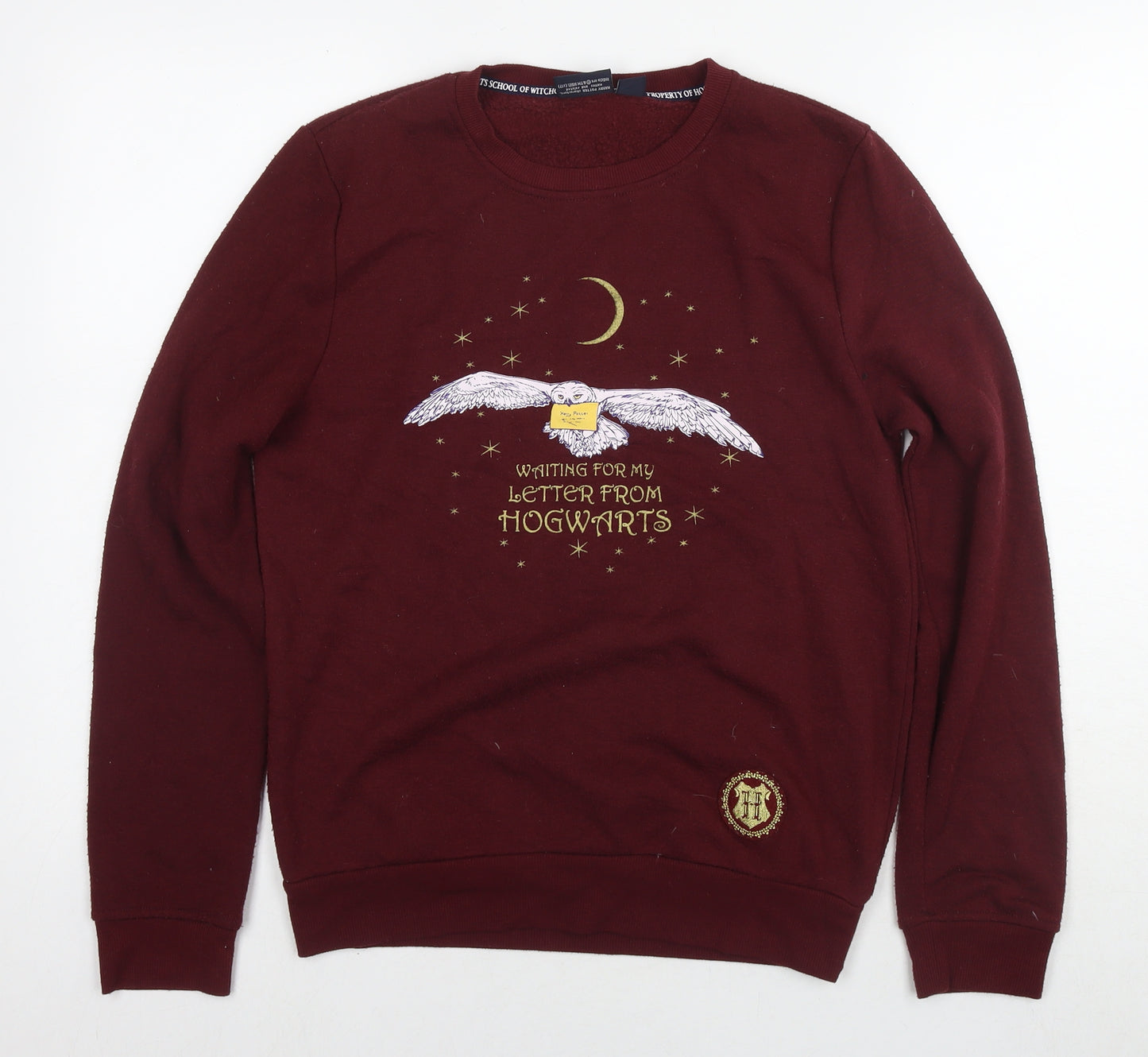 Harry Potter Womens Red Polyester Pullover Sweatshirt Size 6 Pullover - Waiting for Hogwarts Size 6-8