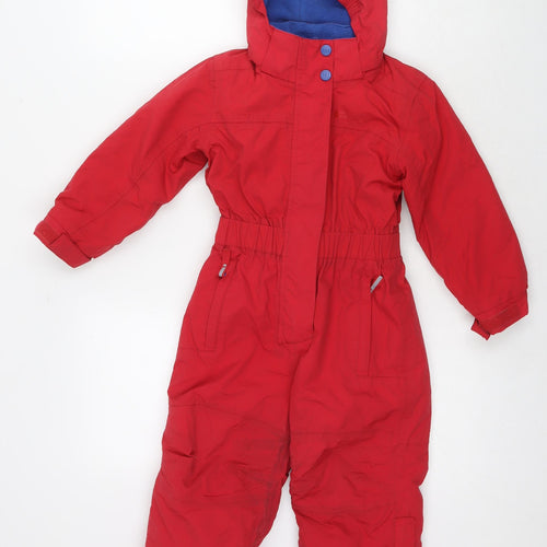 Mountain Warehouse Girls Red Nylon Coverall One-Piece Size 3-4 Years L12 in Zip