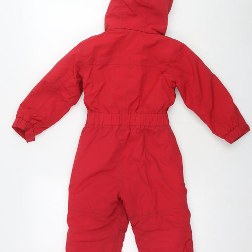 Mountain Warehouse Girls Red Nylon Coverall One-Piece Size 3-4 Years L12 in Zip