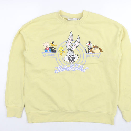 Looney Tunes Womens Yellow Polyester Pullover Sweatshirt Size 6 Pullover - Bugs Bunny, That's all folks Size 6-8