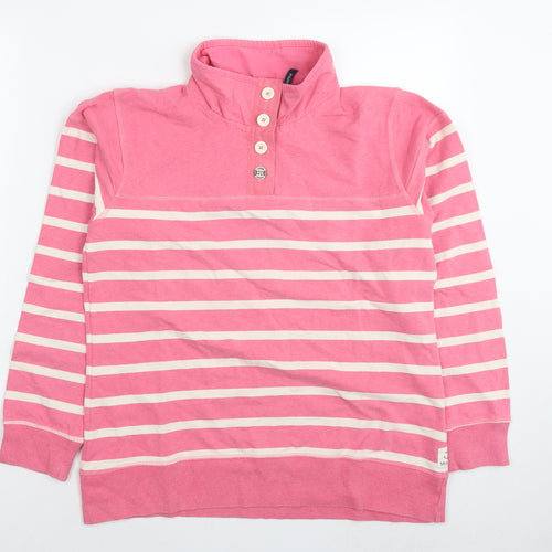 Seasalt Womens Pink Striped Cotton Pullover Sweatshirt Size M Pullover