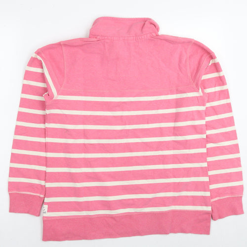 Seasalt Womens Pink Striped Cotton Pullover Sweatshirt Size M Pullover