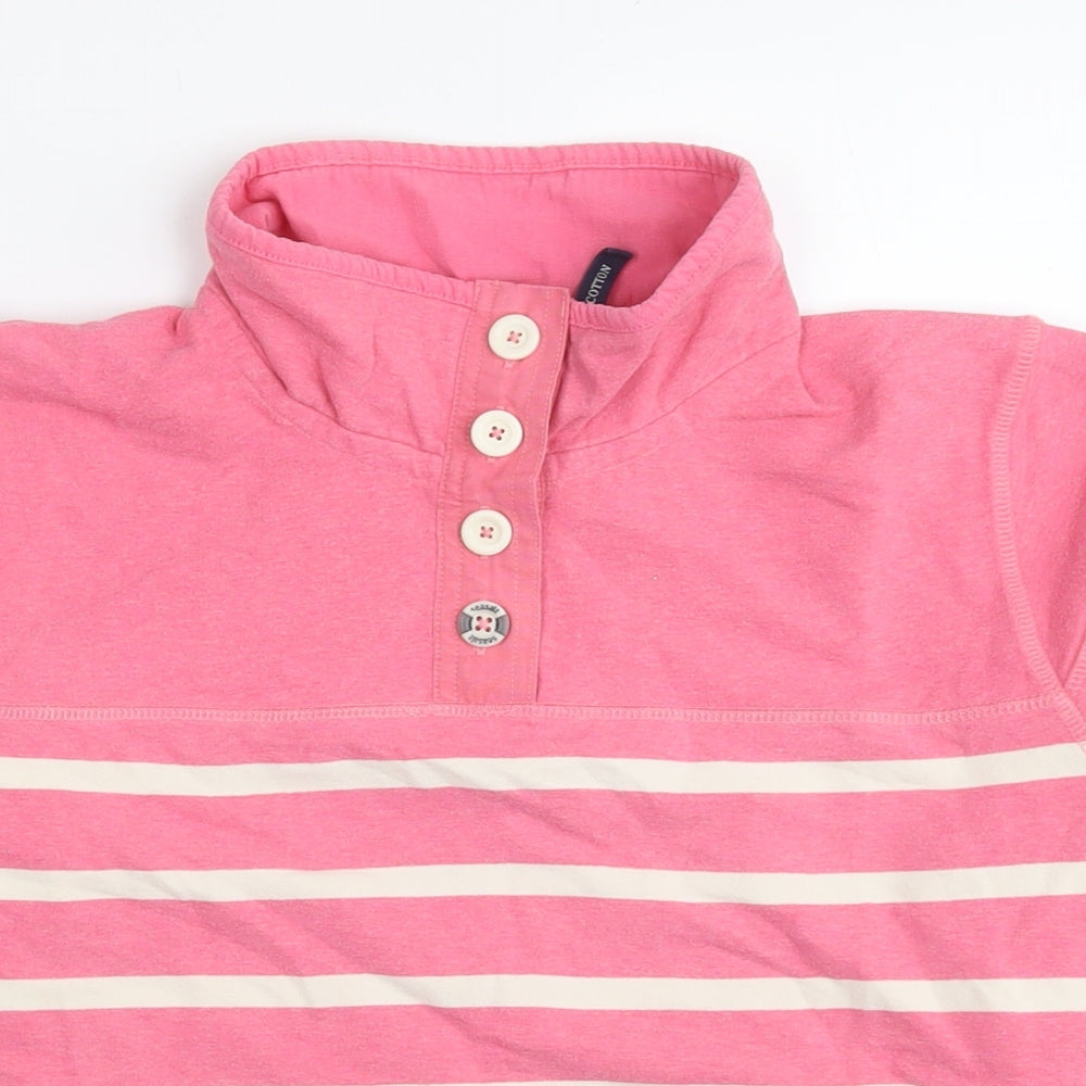 Seasalt Womens Pink Striped Cotton Pullover Sweatshirt Size M Pullover