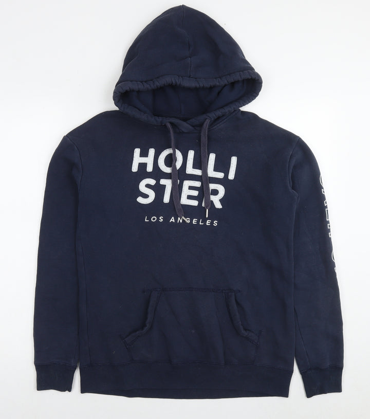 Hollister Mens Blue Cotton Pullover Hoodie Size S