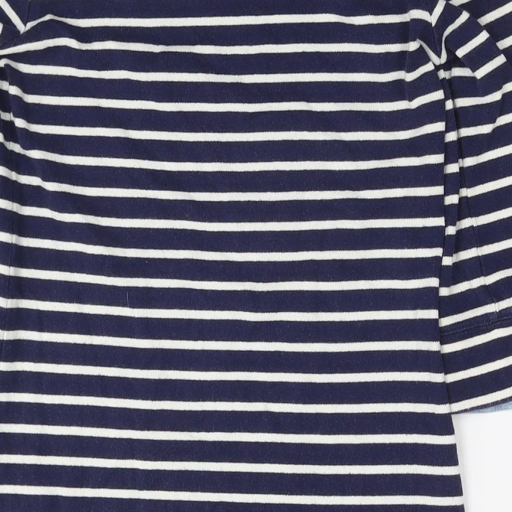 Joules Womens Blue Striped Cotton Jumper Dress Size 8 Round Neck Pullover