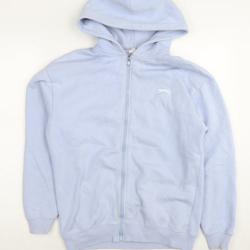 Slazenger Womens Blue Cotton Full Zip Hoodie Size 10 Zip