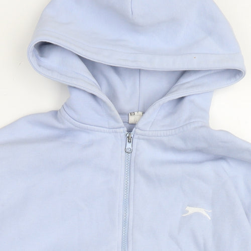 Slazenger Womens Blue Cotton Full Zip Hoodie Size 10 Zip