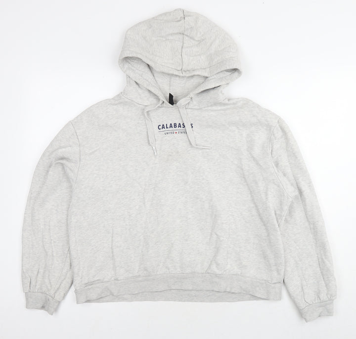 Divided by H&M Womens Grey Cotton Pullover Hoodie Size L Pullover - Calabasas LA
