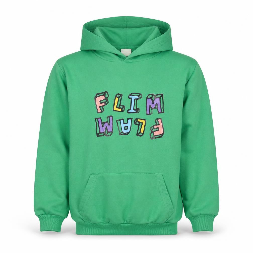 Foanja Boys Green Cotton Pullover Hoodie Size 13-14 Years Pullover - Flim Flam