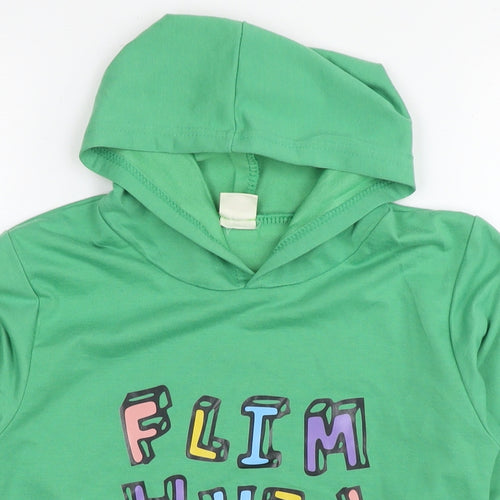 Foanja Boys Green Cotton Pullover Hoodie Size 13-14 Years Pullover - Flim Flam