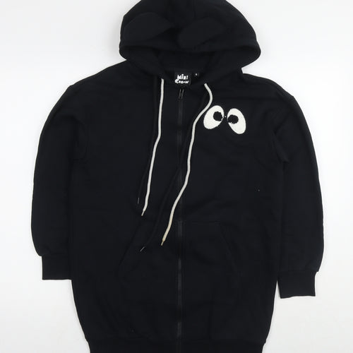 Mini Cream Womens Black Cotton Full Zip Hoodie Size S Pullover - Eyes Goodbye