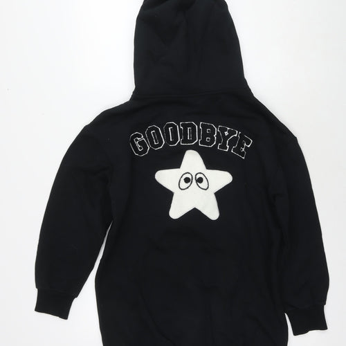 Mini Cream Womens Black Cotton Full Zip Hoodie Size S Pullover - Eyes Goodbye