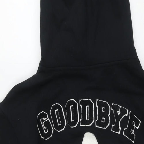 Mini Cream Womens Black Cotton Full Zip Hoodie Size S Pullover - Eyes Goodbye