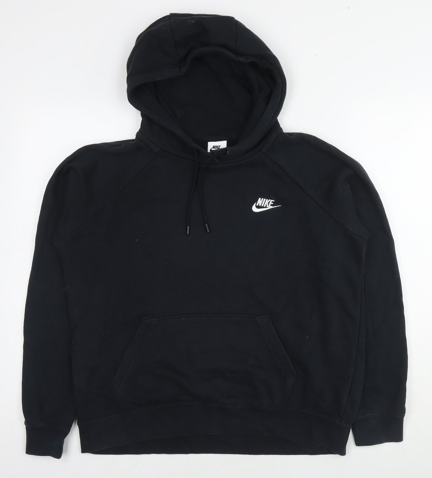 Nike Womens Black Cotton Pullover Hoodie Size M Pullover