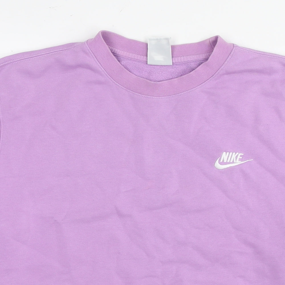 Nike Womens Purple Cotton Pullover Sweatshirt Size S Pullover