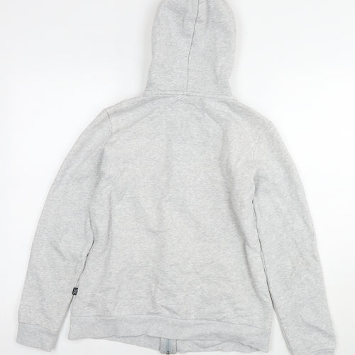PUMA Womens Grey Cotton Full Zip Hoodie Size S Zip