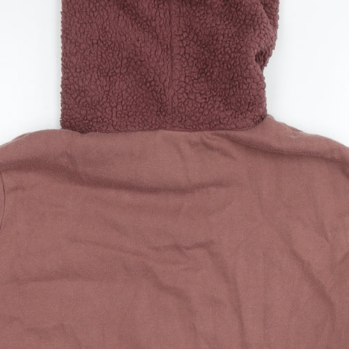 PINK Womens Brown Cotton Pullover Hoodie Size M Pullover - Logo