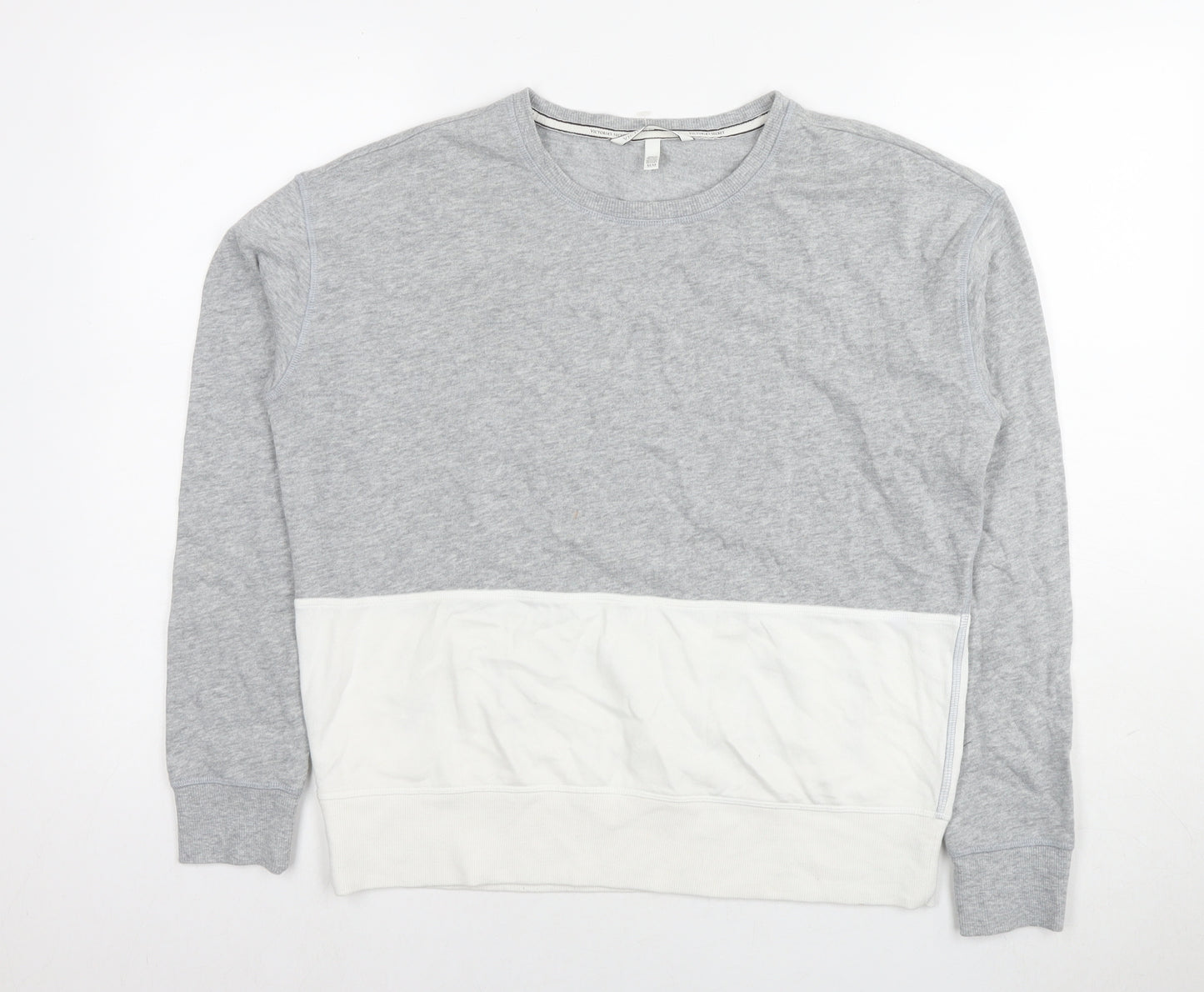 Victoria's Secret Womens Grey Colourblock Cotton Pullover Sweatshirt Size M Pullover - Lovers