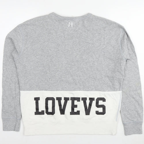 Victoria's Secret Womens Grey Colourblock Cotton Pullover Sweatshirt Size M Pullover - Lovers