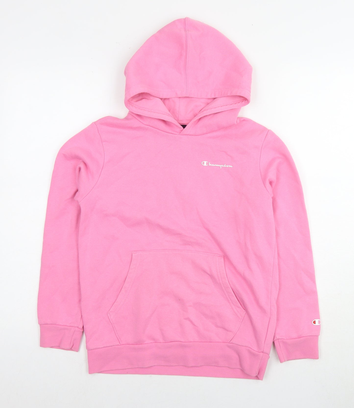 Champion Girls Pink Cotton Pullover Hoodie Size 11-12 Years Pullover