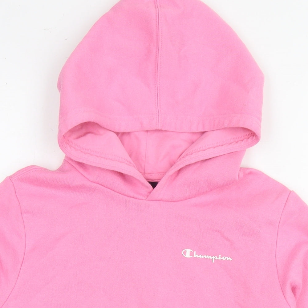 Champion Girls Pink Cotton Pullover Hoodie Size 11-12 Years Pullover