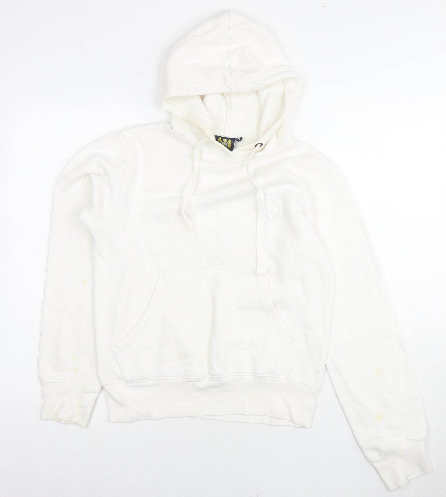 Classic Womens White Cotton Pullover Hoodie Size 8 Pullover
