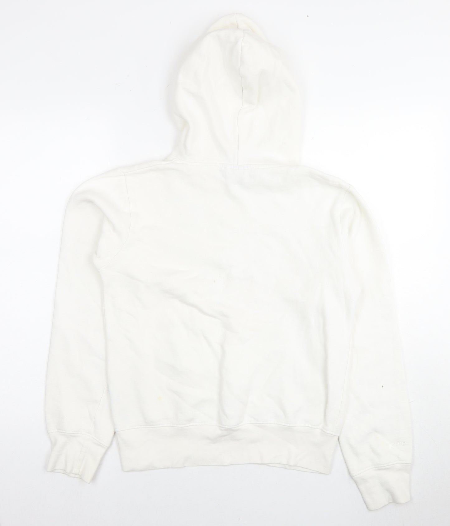 Classic Womens White Cotton Pullover Hoodie Size 8 Pullover