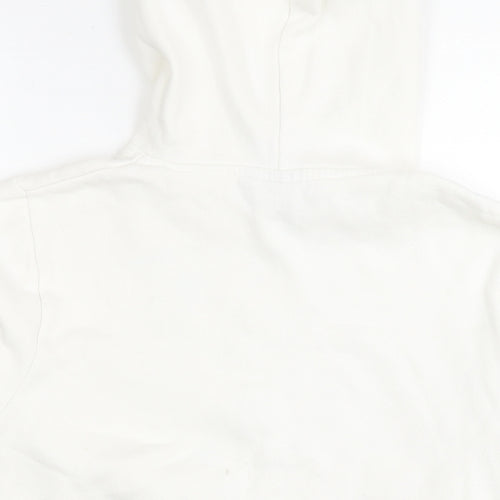 Classic Womens White Cotton Pullover Hoodie Size 8 Pullover
