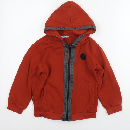 Mayoral Boys Brown Cotton Full Zip Hoodie Size 6 Years Zip - Logo