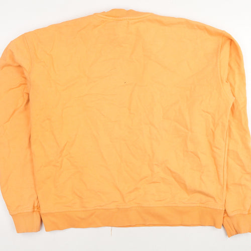 Creo Studios Mens Orange Cotton Pullover Sweatshirt Size M