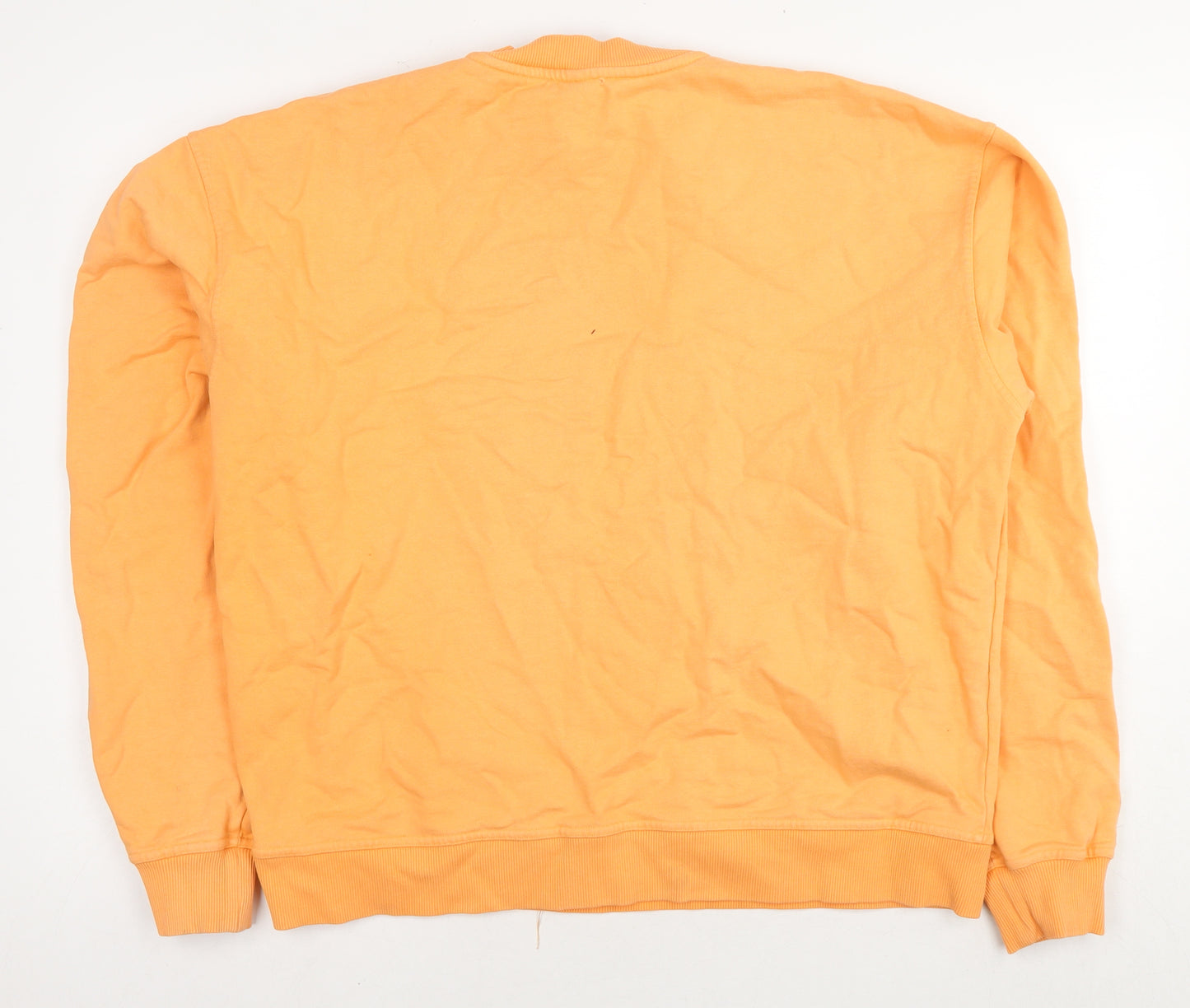 Creo Studios Mens Orange Cotton Pullover Sweatshirt Size M