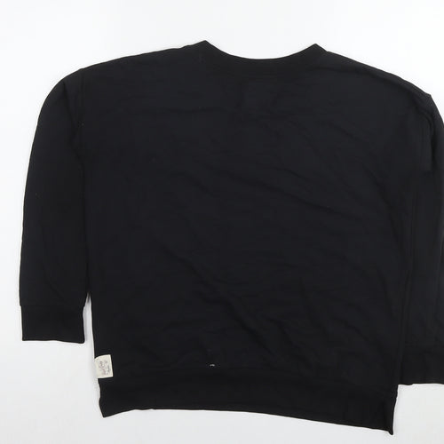 A Postcard From Brighton Womens Black Cotton Pullover Sweatshirt Size S Pullover - Flowers Peace