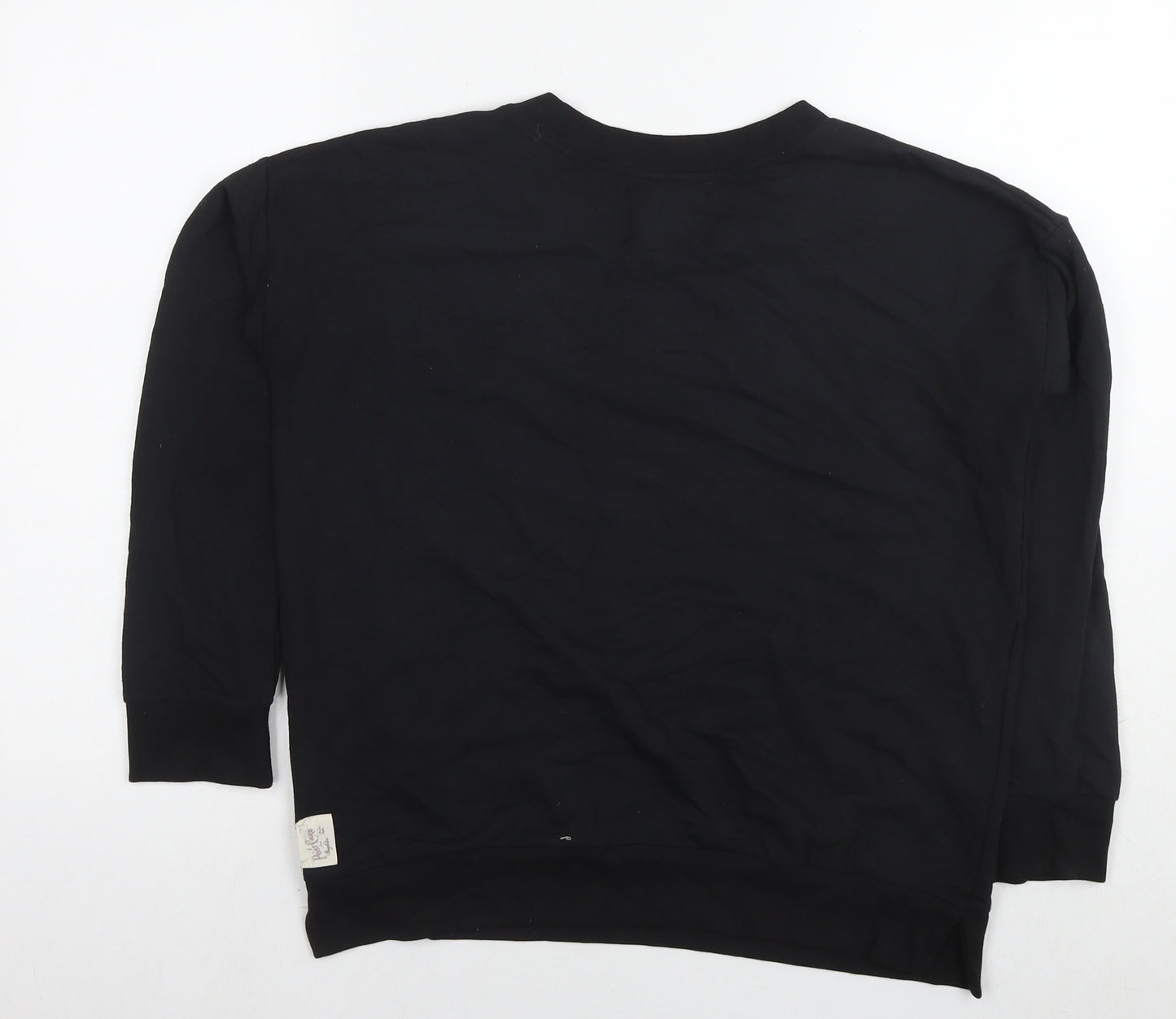 A Postcard From Brighton Womens Black Cotton Pullover Sweatshirt Size S Pullover - Flowers Peace