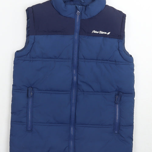 Peter Storm Boys Blue Gilet Waistcoat Size 7-8 Years Zip
