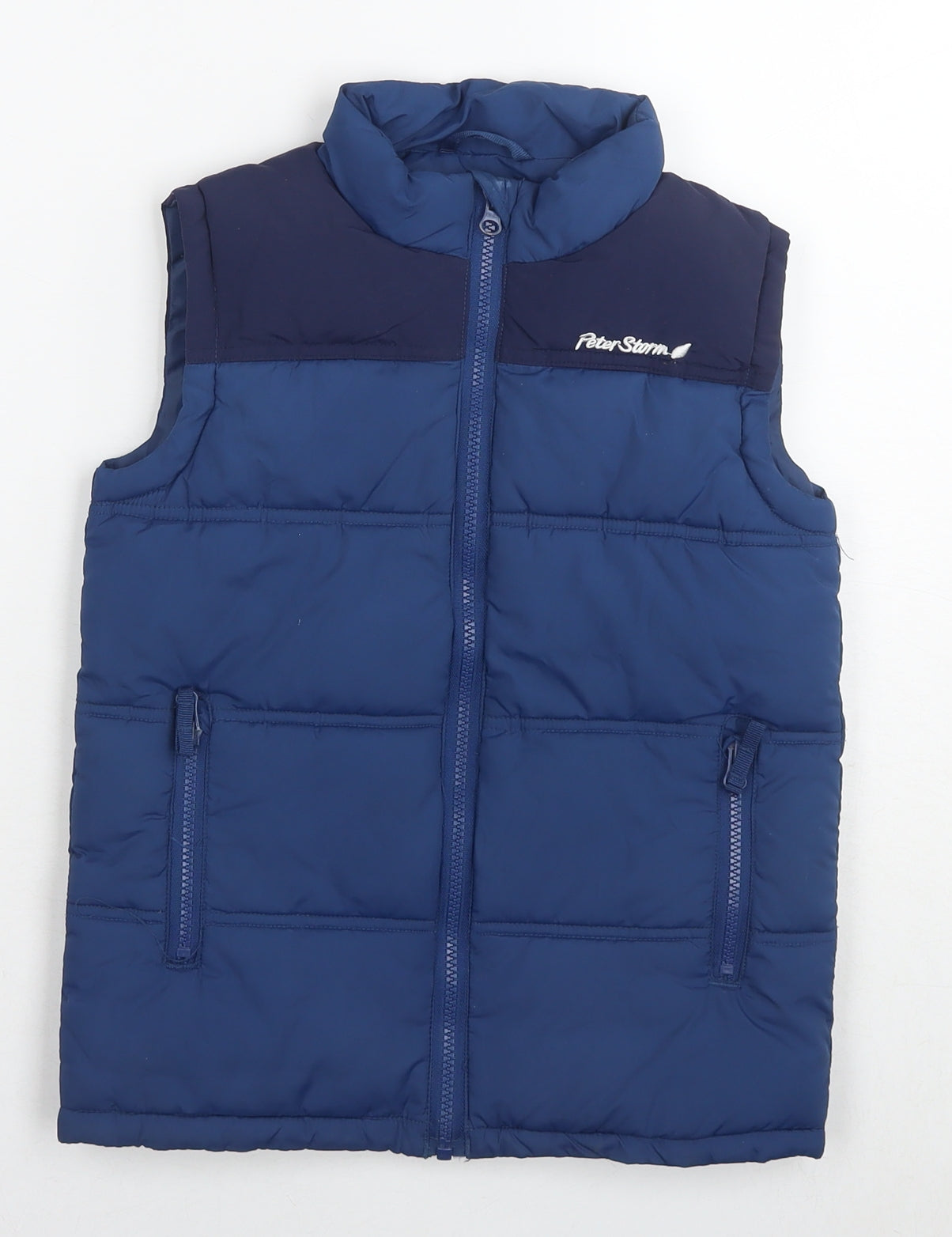 Peter Storm Boys Blue Gilet Waistcoat Size 7-8 Years Zip
