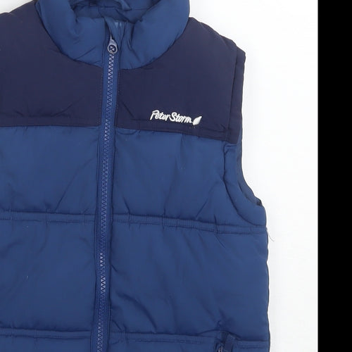 Peter Storm Boys Blue Gilet Waistcoat Size 7-8 Years Zip