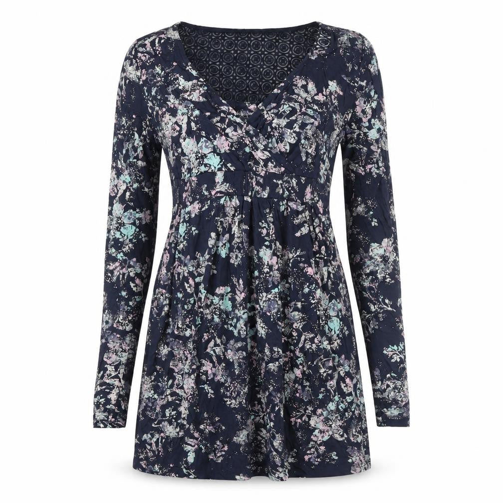 Fatface Womens Blue Floral Viscose A-Line Size 6 V-Neck