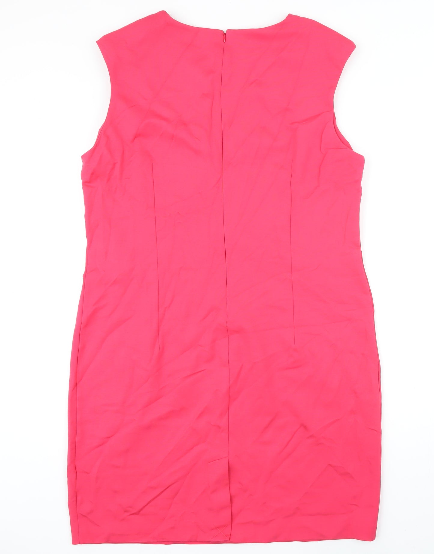 Definitions Womens Pink Viscose Pencil Dress Size 20 Boat Neck Zip