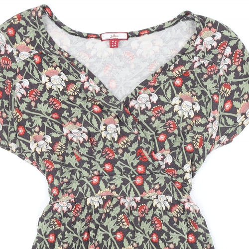 Joe Browns Womens Multicoloured Floral Viscose Mini Size 10 V-Neck