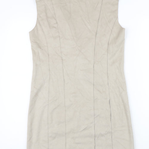 Le Comte Womens Beige Gilet Waistcoat Size 10 Snap